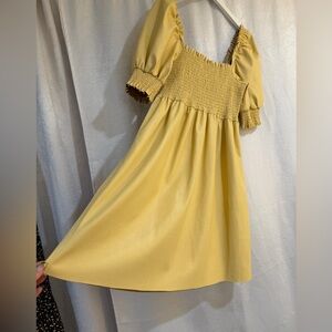 7 For All Mankind Yellow vegan leather blend Dress